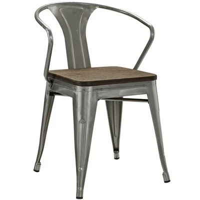 Promenade Bamboo Dining Chair Gunmetal - Modway 3 Promenade Bamboo Dining Chair Gunmetal - Modway