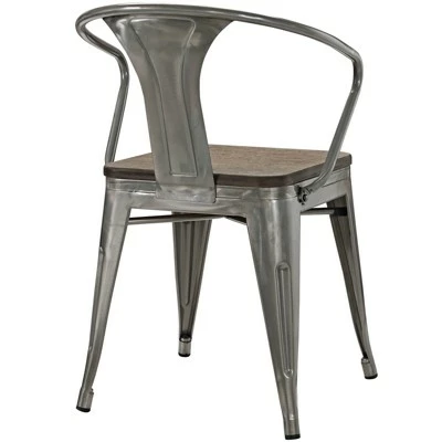 Promenade Bamboo Dining Chair Gunmetal - Modway 5 Promenade Bamboo Dining Chair Gunmetal - Modway - Image 3