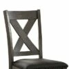 Set of 2 Side Chairs with Padded Seating and X Backrest Gray - Benzara -Dining Chairs And Benches Official Shop unnamed file 9769
