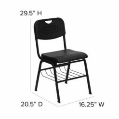 Flash Furniture HERCULES Series 880 lb. Capacity Black Plastic Chair with Black Frame and Book Basket -Dining Chairs And Benches Official Shop unnamed file 9774