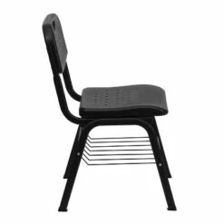 Flash Furniture HERCULES Series 880 lb. Capacity Black Plastic Chair with Black Frame and Book Basket -Dining Chairs And Benches Official Shop unnamed file 9778
