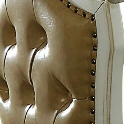 Set of 2 Leatherette Button Tufted Wooden Side Chairs White/Brown - Benzara -Dining Chairs And Benches Official Shop unnamed file 9787