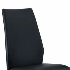 Set of 2 Z Style Side Chairs with Leatherette Seating Black - Benzara