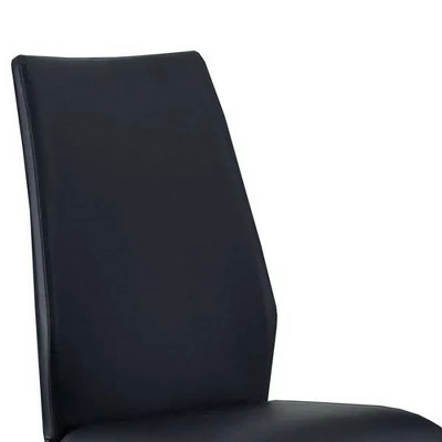 Set of 2 Z Style Side Chairs with Leatherette Seating Black - Benzara 1 Set of 2 Z Style Side Chairs with Leatherette Seating Black - Benzara