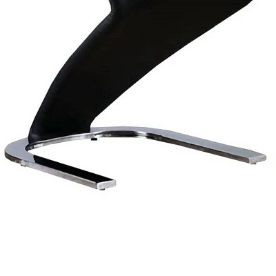 Set of 2 Z Style Side Chairs with Leatherette Seating Black - Benzara 3 Set of 2 Z Style Side Chairs with Leatherette Seating Black - Benzara - Image 3