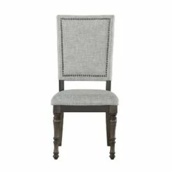 Steve Silver Co. Set of 2 Linnett Upholstered Back Chairs Gray/Brown - Steve Silver