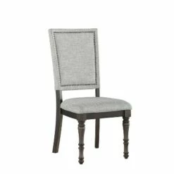 Steve Silver Co. Set of 2 Linnett Upholstered Back Chairs Gray/Brown - Steve Silver -Dining Chairs And Benches Official Shop unnamed file 9794