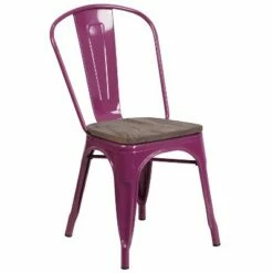 Flash Furniture Metal Stackable Chair with Wood Seat -Dining Chairs And Benches Official Shop unnamed file 9837