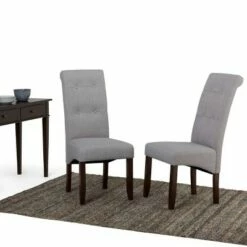 Set of 2 Essex Deluxe Tufted Parson Chairs - WyndenHall Light Beige