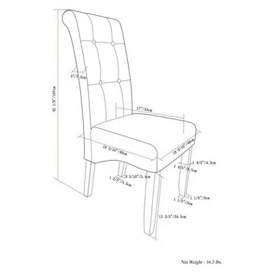 Set of 2 Essex Deluxe Tufted Parson Chairs - WyndenHall Light Beige 10 Set of 2 Essex Deluxe Tufted Parson Chairs - WyndenHall Light Beige - Image 8