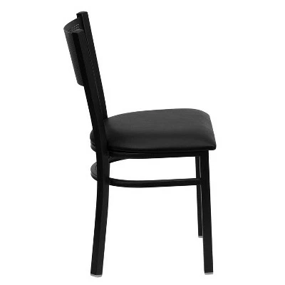 Flash Furniture Black Grid Back Metal Restaurant Chair 5 Flash Furniture Black Grid Back Metal Restaurant Chair - Image 3