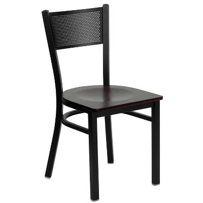 Flash Furniture Black Grid Back Metal Restaurant Chair 10 Flash Furniture Black Grid Back Metal Restaurant Chair - Image 8