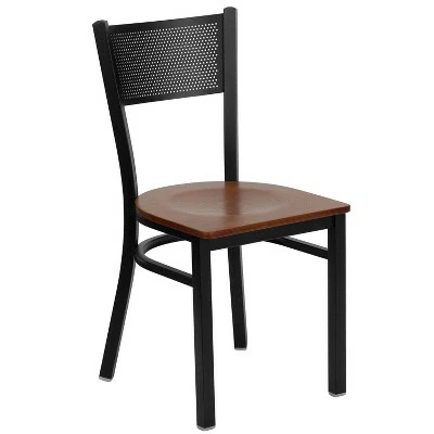 Flash Furniture Black Grid Back Metal Restaurant Chair 11 Flash Furniture Black Grid Back Metal Restaurant Chair - Image 9