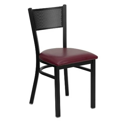 Flash Furniture Black Grid Back Metal Restaurant Chair 12 Flash Furniture Black Grid Back Metal Restaurant Chair - Image 10