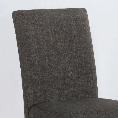 Set of 2 Banta Padded Fabric Side Chairs Dark Walnut/Gray - miBasics 3 Set of 2 Banta Padded Fabric Side Chairs Dark Walnut/Gray - miBasics - Image 2