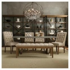 Beechhurst Button Tufted Bench Wood - Inspire Q Wood/smoke -Dining Chairs And Benches Official Shop unnamed file 9892