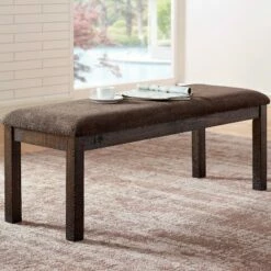 Hawthorne Padded Seat Bench Brown - HOMES: Inside + Out