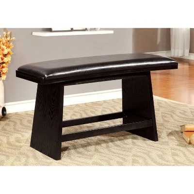 Bronswood Flared Legs Padded Leatherette Counter Dining Bench Black - HOMES: Inside + Out 3 Bronswood Flared Legs Padded Leatherette Counter Dining Bench Black - HOMES: Inside + Out - Image 2