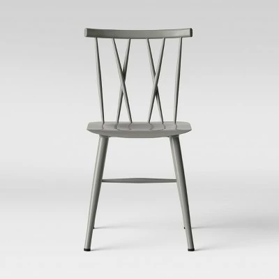 Set of 2 Becket Metal X Back Dining Chair - Project 62™ Gray 3 Set of 2 Becket Metal X Back Dining Chair - Project 62™ Gray - Image 2