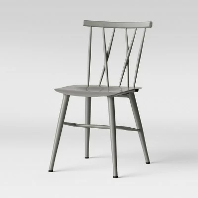 Set of 2 Becket Metal X Back Dining Chair - Project 62™ Gray 4 Set of 2 Becket Metal X Back Dining Chair - Project 62™ Gray - Image 3