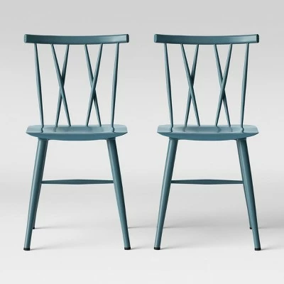 Set of 2 Becket Metal X Back Dining Chair - Project 62™ Gray 10 Set of 2 Becket Metal X Back Dining Chair - Project 62™ Gray - Image 9