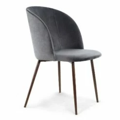 Edgemod Set of 2 London Velvet Dining Chair - Poly & Bark Dark Blue