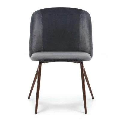 Edgemod Set of 2 London Velvet Dining Chair - Poly & Bark Dark Blue 4 Edgemod Set of 2 London Velvet Dining Chair - Poly & Bark Dark Blue - Image 2