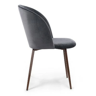 Edgemod Set of 2 London Velvet Dining Chair - Poly & Bark Dark Blue 5 Edgemod Set of 2 London Velvet Dining Chair - Poly & Bark Dark Blue - Image 3