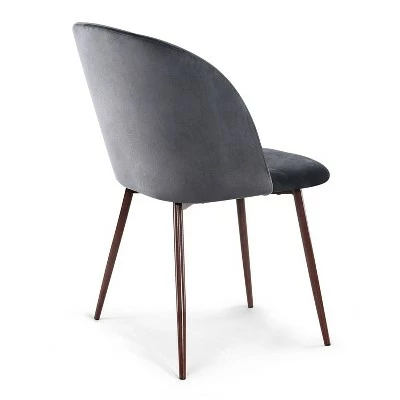 Edgemod Set of 2 London Velvet Dining Chair - Poly & Bark Dark Blue 6 Edgemod Set of 2 London Velvet Dining Chair - Poly & Bark Dark Blue - Image 4