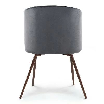 Edgemod Set of 2 London Velvet Dining Chair - Poly & Bark Dark Blue 7 Edgemod Set of 2 London Velvet Dining Chair - Poly & Bark Dark Blue - Image 5