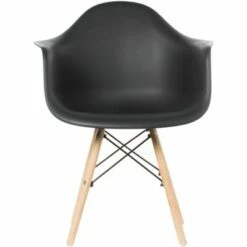 Fabulaxe Mid-Century Modern Style Plastic DAW Shell Dining Arm Chair with Wooden Dowel Eiffel Legs -Dining Chairs And Benches Official Shop unnamed file 9991