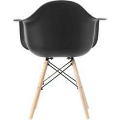 Fabulaxe Mid-Century Modern Style Plastic DAW Shell Dining Arm Chair with Wooden Dowel Eiffel Legs -Dining Chairs And Benches Official Shop unnamed file 9992